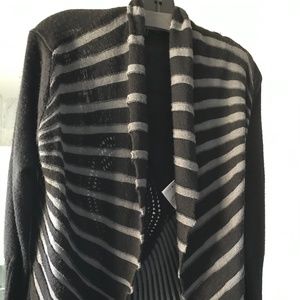 Woman's long knit cardigan
